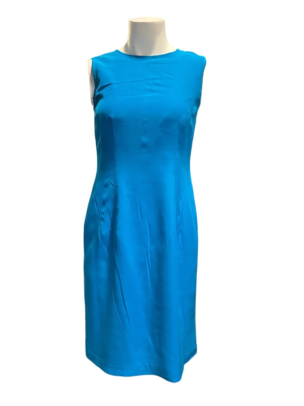 Maggy London Bright Turquoise Sleeveless Midi Sheath Dress